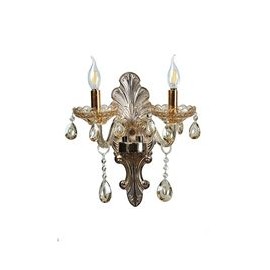 ARBOTANTE DE CRISTAL ORO PALACE CLEAR LED 2 LUCES 41 CM + 2 LUCES CHAMPAGNE-TodoenunSitio-GAMALUX