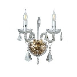 ARBOTANTE DE CRISTAL ORO PALACE CLEAR LED 2 LUCES 30 CM + 2 LUCES GOLD-TodoenunSitio-GAMALUX