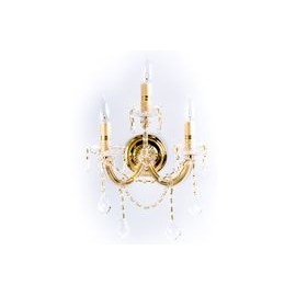 ARBOTANTE DE CRISTAL DORADO MA THERESA LED 3 LUCES 25 CM-TodoenunSitio-GAMALUX