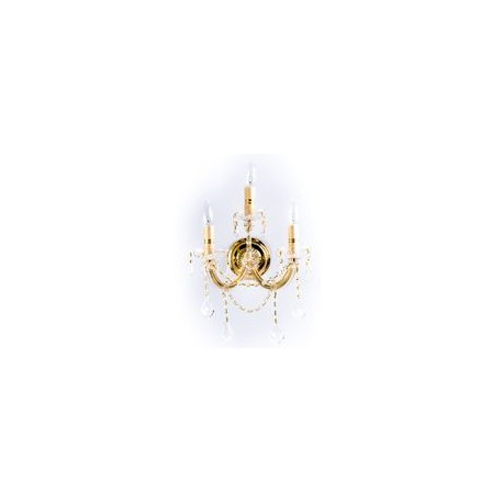 ARBOTANTE DE CRISTAL DORADO MA THERESA LED 3 LUCES 25 CM-TodoenunSitio-GAMALUX