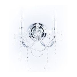 ARBOTANTE DE CRISTAL CROMO MA THERESA LED 2 LUCES 25 CM-TodoenunSitio-GAMALUX