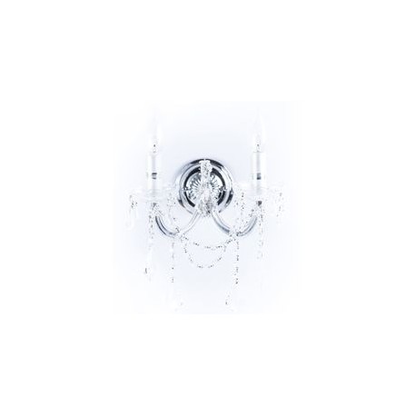 ARBOTANTE DE CRISTAL CROMO MA THERESA LED 2 LUCES 25 CM-TodoenunSitio-GAMALUX