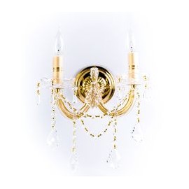 ARBOTANTE DE CRISTAL DORADO THERESA THERESA 2 LUCES 30 CM-TodoenunSitio-GAMALUX