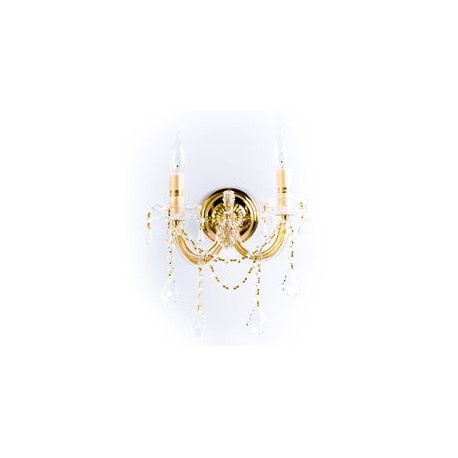 ARBOTANTE DE CRISTAL DORADO THERESA THERESA 2 LUCES 30 CM-TodoenunSitio-GAMALUX