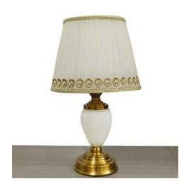 LÁMPARA DE MESA MADELEINE BLANCO CON DORADO-TodoenunSitio-MIL LUCES