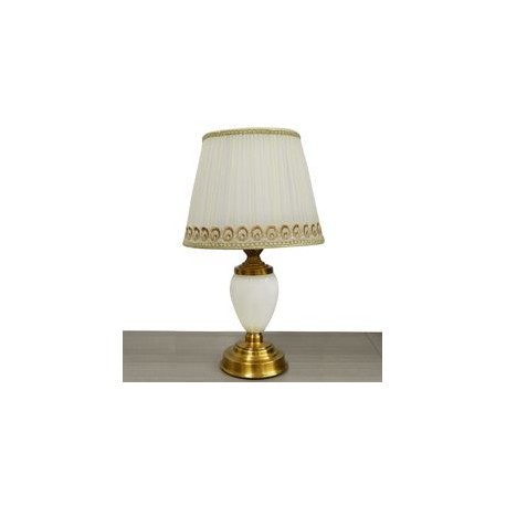 LÁMPARA DE MESA MADELEINE BLANCO CON DORADO-TodoenunSitio-MIL LUCES