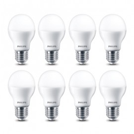 FOCO LED A19 8W(60W) LUZ CÁLIDA E26 8 PIEZAS-TodoenunSitio-PHILIPS