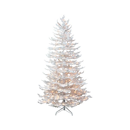 ÁRBOL NAVIDEÑO ARTIFICIAL ILUMINADO 250 LUCES NEVADO 2.13 M BLANCO-TodoenunSitio-
