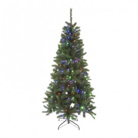 ÁRBOL NAVIDEÑO ARTIFICIAL ILUMINADO 200 LUCES MONTE BELLO 2.13 M VERDE-TodoenunSitio-