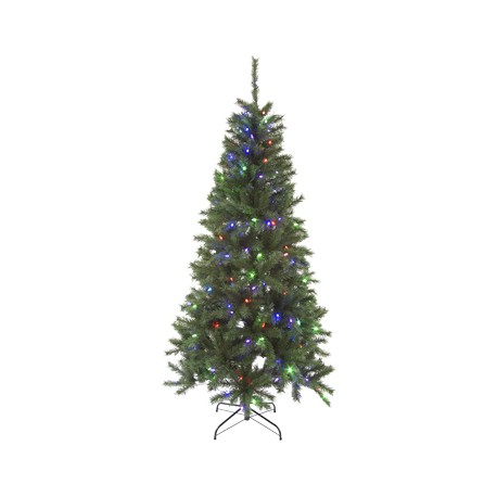 ÁRBOL NAVIDEÑO ARTIFICIAL ILUMINADO 200 LUCES MONTE BELLO 2.13 M VERDE-TodoenunSitio-