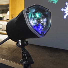 PROYECTOR NAVIDEÑO LED COPOS DE NIEVE AZUL-TodoenunSitio-