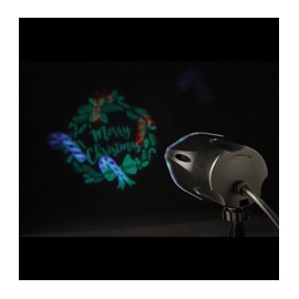 ESTACA PROYECTOR CORONA NAVIDEÑA CON LUZ LED-TodoenunSitio-