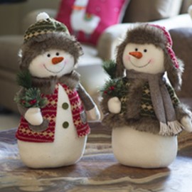 PELUCHE NAVIDEÑO MONO DE NIEVE CON ABRIGO 38 CM VARIOS MODELOS-TodoenunSitio-