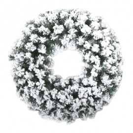 CORONA NAVIDEÑA ARTIFICIAL ASPEN 75 CM VERDE NEVADO-TodoenunSitio-