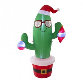 INFLABLE ILUMINADO NAVIDEÑO CACTUS 1.97 M-TodoenunSitio-