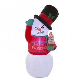 INFLABLE ANIMADO ILUMINADO NAVIDEÑO MONO DE NIEVE 1.83 M-TodoenunSitio-