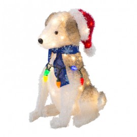 PERRITO NAVIDEÑO BLANCO ILUMINADO LED 61 CM-TodoenunSitio-HOME ACCENTS HOLIDAY