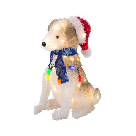 PERRITO NAVIDEÑO BLANCO ILUMINADO LED 61 CM-TodoenunSitio-HOME ACCENTS HOLIDAY