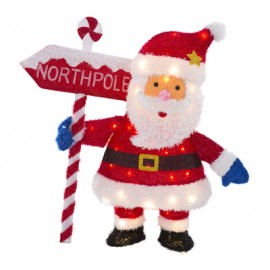 SANTA CLAUS NAVIDEÑO ROJO ILUMINADO LED 91 CM-TodoenunSitio-HOME ACCENTS HOLIDAY