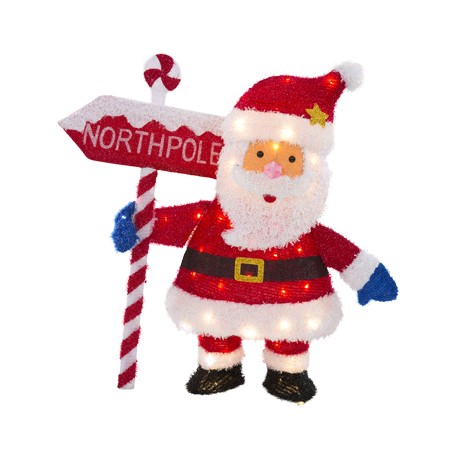 SANTA CLAUS NAVIDEÑO ROJO ILUMINADO LED 91 CM-TodoenunSitio-HOME ACCENTS HOLIDAY