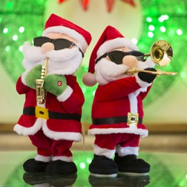 PELUCHE ANIMADO NAVIDEÑO SANTA CLAUS MÚSICO-TodoenunSitio-