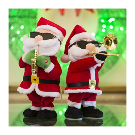 PELUCHE ANIMADO NAVIDEÑO SANTA CLAUS MÚSICO-TodoenunSitio-