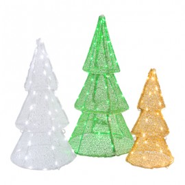 ÁRBOLES NAVIDEÑOS ILUMINADOS LED 3 PIEZAS-TodoenunSitio-