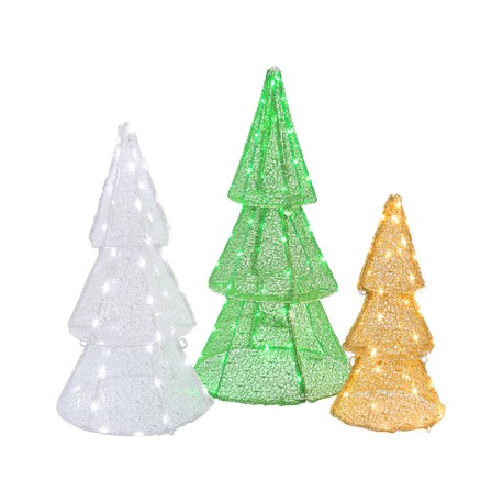 ÁRBOLES NAVIDEÑOS ILUMINADOS LED 3 PIEZAS-TodoenunSitio-