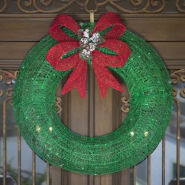 CORONA NAVIDEÑA ILUMINADA 91 CM-TodoenunSitio-