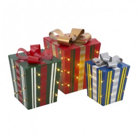 REGALOS NAVIDEÑOS ILUMINADOS LED 3 PIEZAS-TodoenunSitio-