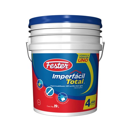 IMPERMEABILIZANTE FESTER IMPERFÁCIL TOTAL TOTAL 4 AÑOS ROJO 19L-TodoenunSitio-FESTER