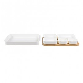 SET TABLA Y RECIPIENTES 39 X 26.8 X 5.8 CM BLANCA-TodoenunSitio-LOFT