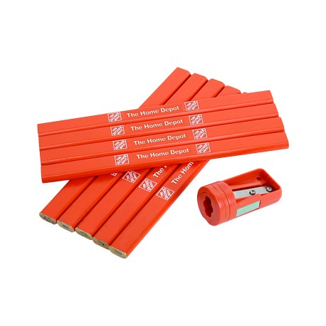 PAQUETE 9 LAPICES PARA CARPINTERO CON SACAPUNTAS-TodoenunSitio-HDX