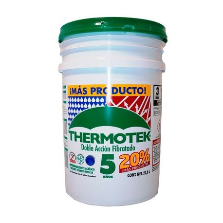 IMPERMEABILIZANTE THERMOTEK DOBLE ACCIÓN TERRACOTA 5 AÑOS 22.8 L-TodoenunSitio-THERMOTEK